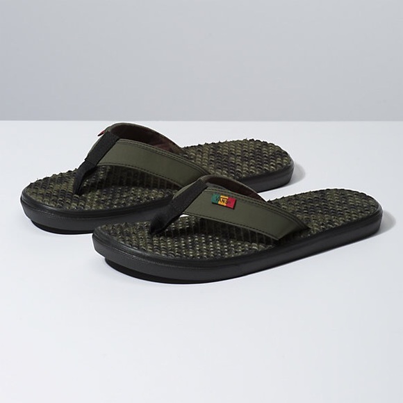 vans rasta flip flops